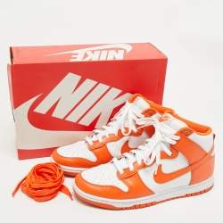 Nike Orange/White Leather Dunk High Syracuse Sneakers Size 45.5