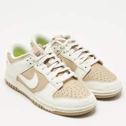 Nike Beige/White Faux Leather Dunk Low Next Nature Beige Sail Sneakers Size 41