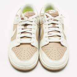 Nike Beige/White Faux Leather Dunk Low Next Nature Beige Sail Sneakers Size 41