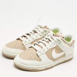 Nike Beige/White Faux Leather Dunk Low Next Nature Beige Sail Sneakers Size 41