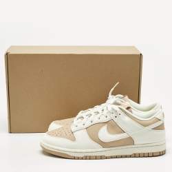 Nike Beige/White Faux Leather Dunk Low Next Nature Beige Sail Sneakers Size 41