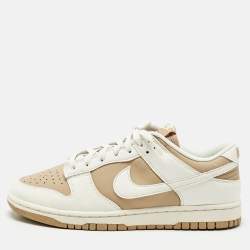 Nike Beige/White Faux Leather Dunk Low Next Nature Beige Sail Sneakers Size 41