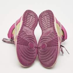 Pre Owned Nike Multicolor Leather And Suede Dunk Dynamic Berry High  Sneakers Size 38.5