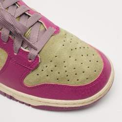 Pre Owned Nike Multicolor Leather And Suede Dunk Dynamic Berry High  Sneakers Size 38.5
