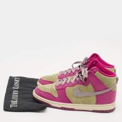 Pre Owned Nike Multicolor Leather And Suede Dunk Dynamic Berry High  Sneakers Size 38.5