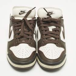 Pre Owned Nike Brown/White Leather Low Twist 'Baroque Brow Sneakers Size 38.5
