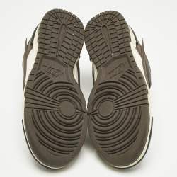 Pre Owned Nike Brown/White Leather Low Twist 'Baroque Brow Sneakers Size 38.5