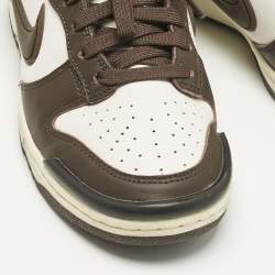 Pre Owned Nike Brown/White Leather Low Twist 'Baroque Brow Sneakers Size 38.5