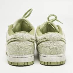 Pre Owned Nike Green/White Cotton Blend Dunk Low SE CC "Fleece Pack Sneakers Size 38