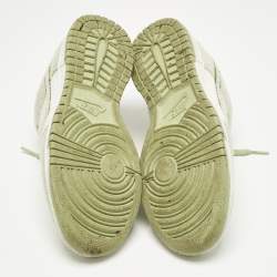 Pre Owned Nike Green/White Cotton Blend Dunk Low SE CC "Fleece Pack Sneakers Size 38