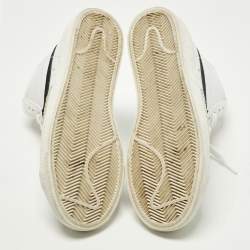 Pre Owned Nike Blazer Mid sacai Size 38 White Leather and Suede High Top Sneakers