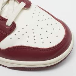 Pre Owned Nike Dunk Sail Team Red Size 39 Red/Ivory Leather High Top Sneakers