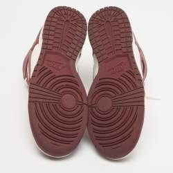 Pre Owned Nike Dunk Sail Team Red Size 39 Red/Ivory Leather High Top Sneakers