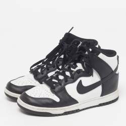 Pre Owned Nike Dunk High Panda Size 38 Black/White Leather High Top Sneakers