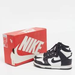 Pre Owned Nike Dunk High Panda Size 38 Black/White Leather High Top Sneakers