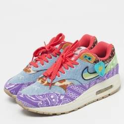 Pre Owned Nike Air Max 1 SP Concepts Far Out Size 39 Multicolor Canvas and Denim Low Top Sneakers