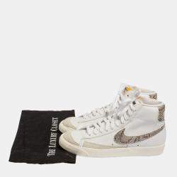 Nike Blazer Mid '77 Vintage Grey/White Suede And Snakeskin Embossed High Top Sneakers Size 42