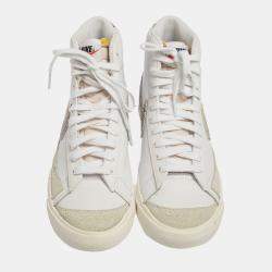 Nike Blazer Mid '77 Vintage Grey/White Suede And Snakeskin Embossed High Top Sneakers Size 42