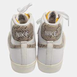 Nike Blazer Mid '77 Vintage Grey/White Suede And Snakeskin Embossed High Top Sneakers Size 42