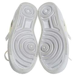 Pre Owned Nike White Leather Air Force 1 Shadow White Crimson Tint Low Top Sneakers Size 38