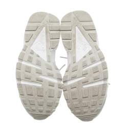 Nike Air Grey/Beige Fabric And Python Embossed Leather Huarache Sneakers Size 39
