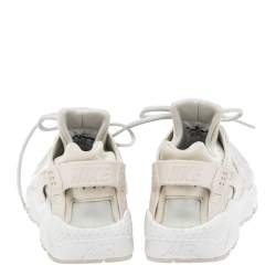 Nike Air Grey/Beige Fabric And Python Embossed Leather Huarache Sneakers Size 39