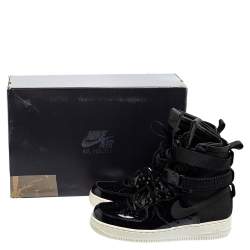 Nike Air Force 1 Black Patent Leather And Nylon Special Force Sneakers Size 42