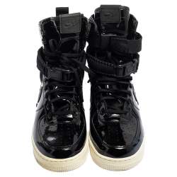 Nike Air Force 1 Black Patent Leather And Nylon Special Force Sneakers Size 42