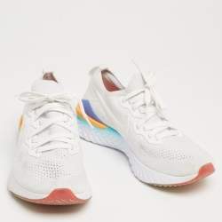 Nike Epic React White Knit Fabric Low Top Sneakers Size 40