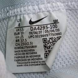 Pre Owned Nike White Leather and Suede Blazer Mid 77 High Top Sneakers Size 39