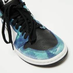 Pre Owned Nike Jordan Multicolor Leather And Fabric Air Jordan 1 Retro Tie-Dye High Top Sneakers Size 38.5