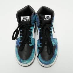 Pre Owned Nike Jordan Multicolor Leather And Fabric Air Jordan 1 Retro Tie-Dye High Top Sneakers Size 38.5