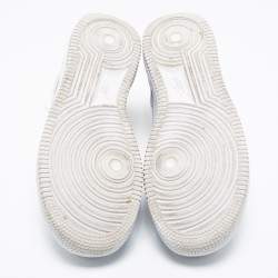 Pre Owned Nike White Leather Air Force 1 Low Top Sneakers Size 38