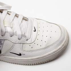 Nike White/Black Leather Nike Air Force 1 Utility Low Top Sneakers Size 38