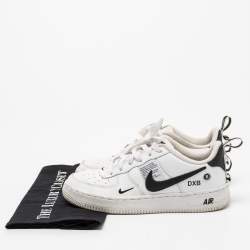 Nike White/Black Leather Nike Air Force 1 Utility Low Top Sneakers Size 38