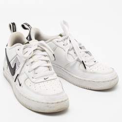 Nike White/Black Leather Nike Air Force 1 Utility Low Top Sneakers Size 38