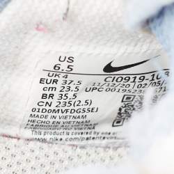 Pre Owned Nike Red/White Leather and Suede Air Force 1 Shadow Cracked Low-Top Sneakers Size 37.5