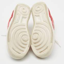 Pre Owned Nike Red/White Leather and Suede Air Force 1 Shadow Cracked Low-Top Sneakers Size 37.5