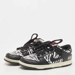 Pre Owned Nike Black Leather SB Dunk Low Sneakers Size 38.5
