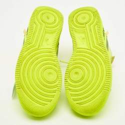 Nike Air Green Suede and Mesh Force 1 Low Sneakers Size 36.5