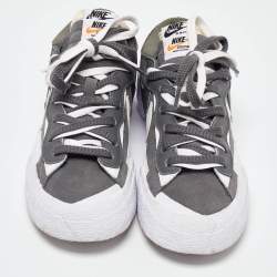 Nike x Sacai Grey Suede Blazer Low Iron Grey Sneakers Size 40