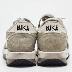 Nike x Sacai Grey /White Mesh And Suede Vaporwaffle Low Top Sneakers Size 38.5