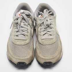 Nike x Sacai Grey /White Mesh And Suede Vaporwaffle Low Top Sneakers Size 38.5