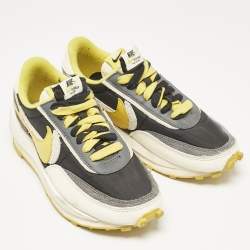 Nike x Sacai Multicolor Leather and Suede LD Waffle Undercover Black Bright Citron Sneakers Size 38.5