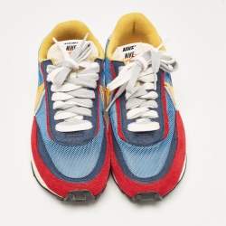 Nike x Sacai Multicolor Leather and Suede  LD Waffle Varsity Blue Sneakers Size 38