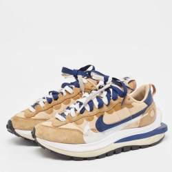 Nike x Sacai Multicolor Leather and Fabric Vaporwaffle Sesame Blue Void Sneakers Size 38