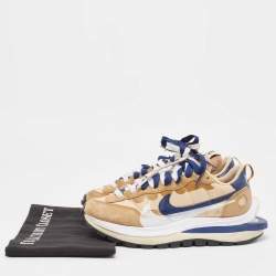 Nike x Sacai Multicolor Leather and Fabric Vaporwaffle Sesame Blue Void Sneakers Size 38