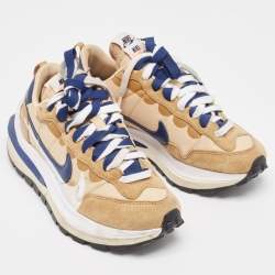 Nike x Sacai Multicolor Leather and Fabric Vaporwaffle Sesame Blue Void Sneakers Size 38