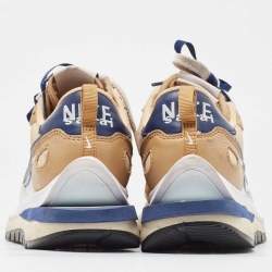 Nike x Sacai Multicolor Leather and Fabric Vaporwaffle Sesame Blue Void Sneakers Size 38