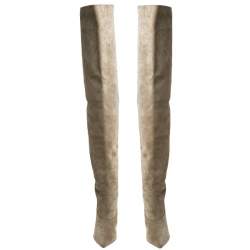 Yeezy Beige Suede Season 5 Over The Knee Pointed Toe Boots Size 38.5